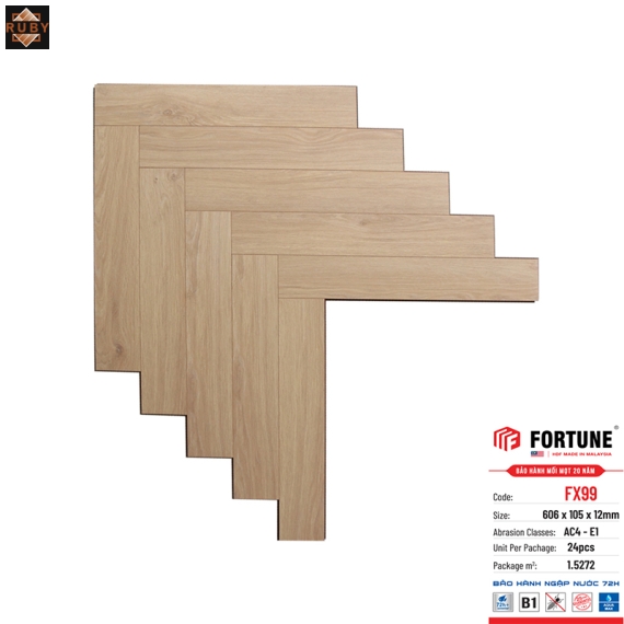 Sàn Gỗ Fortune Aqua 12mm